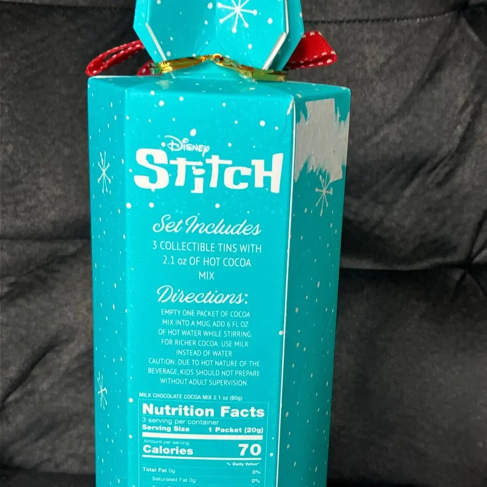 NEW Disney Stitch 3 Collectible Round Tins With Hot Chocolate Best By 12/30/25